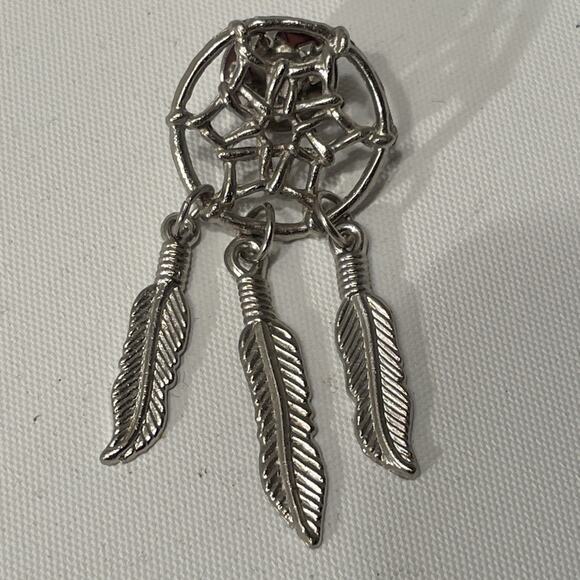 Silver Tone Dream catcher Lapel Hat Pin - Picture 1 of 3